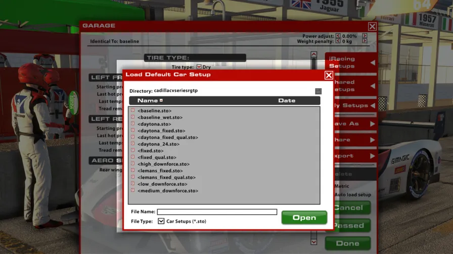 载入 iRacing 设置
