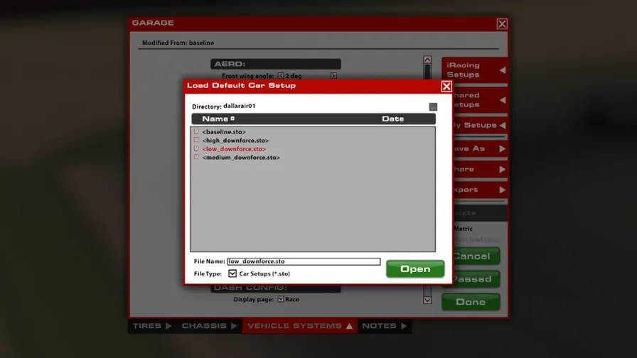 载入 iRacing 设置